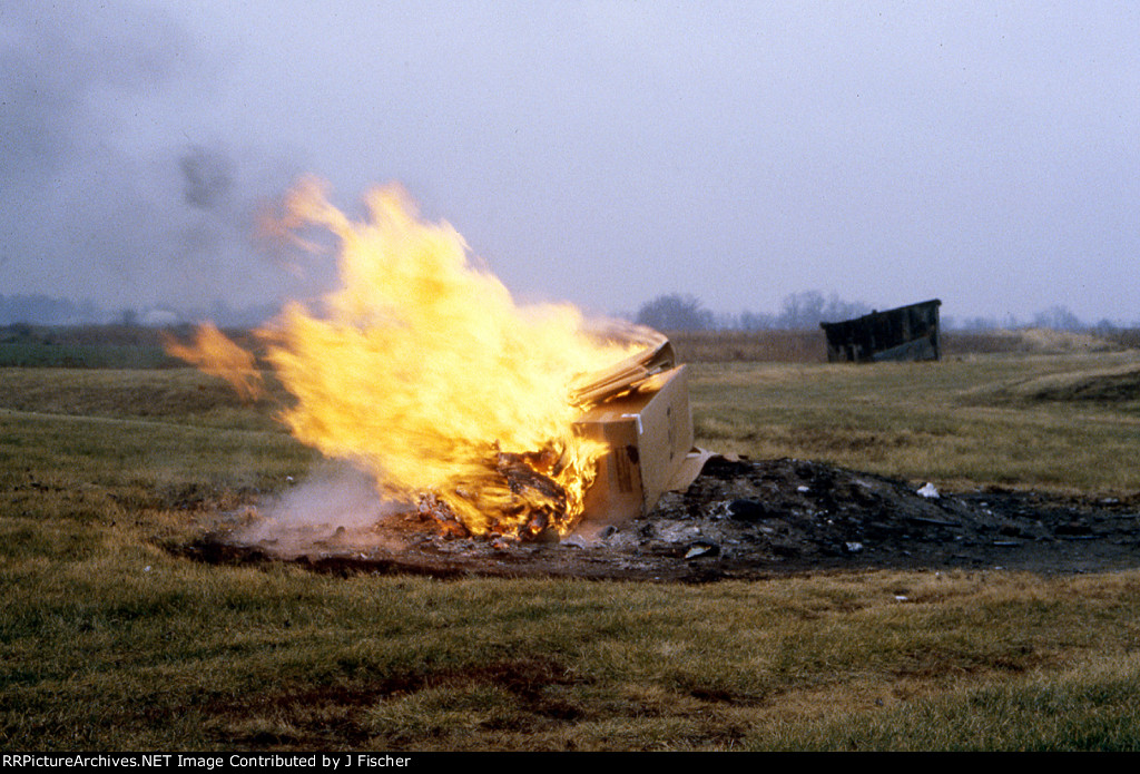 Burning cardboard on the farm